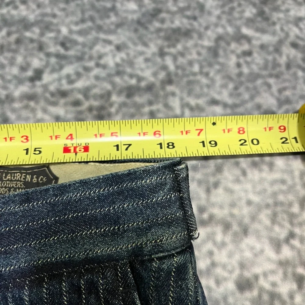 NWT Polo Ralph Lauren Pants Striped‎ Denim Mens 36x34 Blue Made In Italy